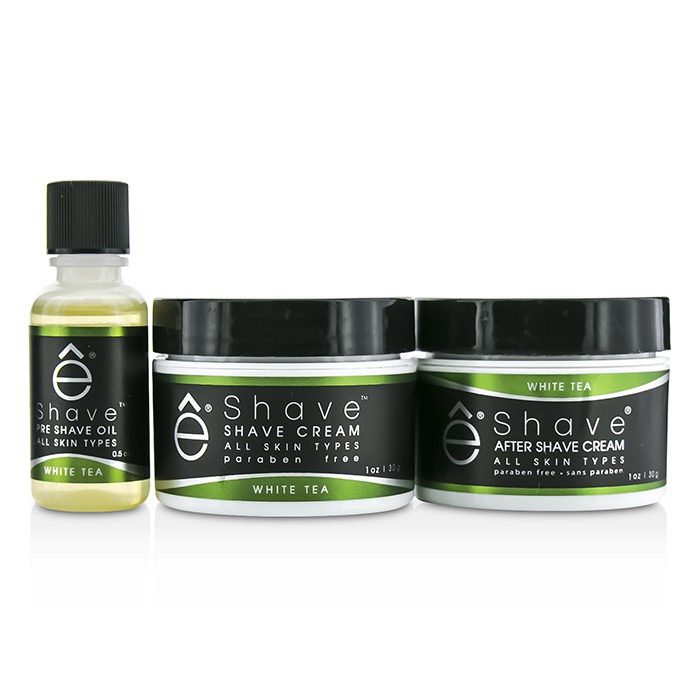 EShave On The Go Travel Kit (White Tea): Shave Cream 30g + After Shave Soother 30g + Pre Shave Oil 15g +TSA Bag 3pcs+1bagProduct Thumbnail