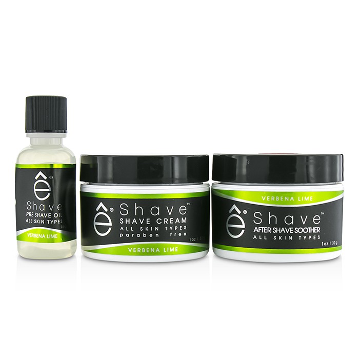이쉐이브 EShave On The Go Travel Kit (Verbena Lime): Shave Cream 30g + After Shave Soother 30g + Pre Shave Oil 15g +TSA Bag 3pcs+1bagProduct Thumbnail