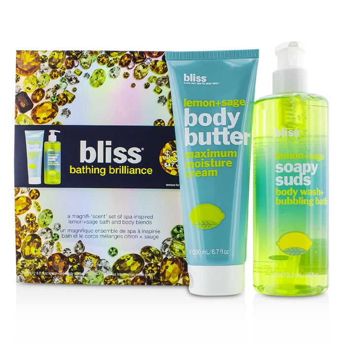 ブリス Bliss Bathing Brilliance Set: Lemon+Sage Soapy Suds 473.2ml/16oz + Body Butter 200ml/6.7oz 2pcsProduct Thumbnail