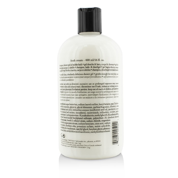 Philosophy Fresh Cream Shampoo, Shower Gel & Bubble Bath 480ml/16ozProduct Thumbnail