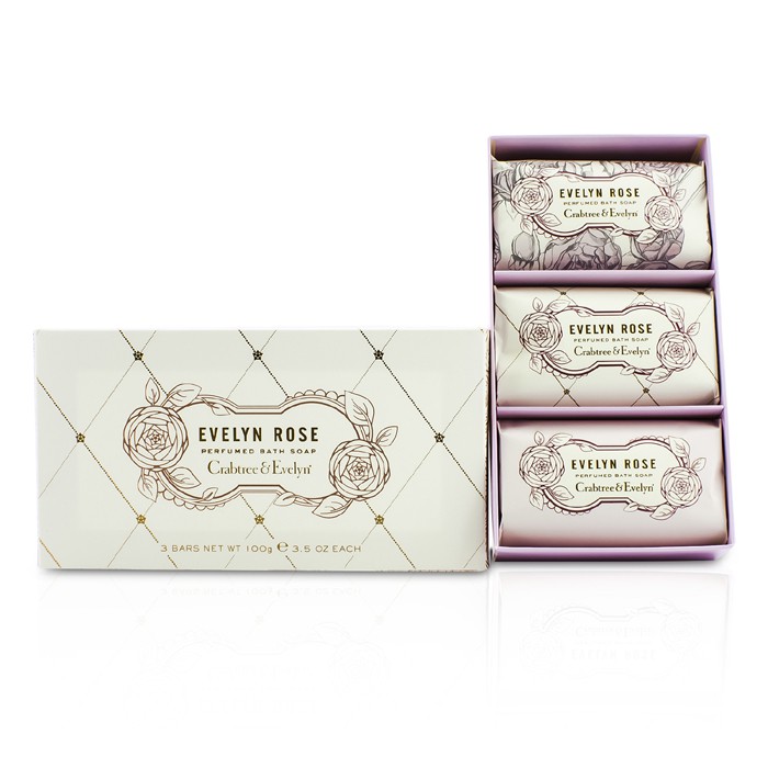 Crabtree & Evelyn Evelyn Rose Perfumed Bath Soap 3x100g/3.5ozProduct Thumbnail