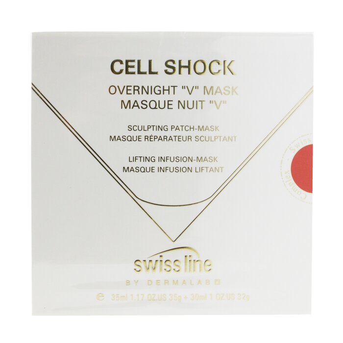 Swissline Cell Shock Overnight &quot;V&quot; Mask: Sculpting Patch-Mask 35 ml + Lifting Infusion-Mask 30 ml 2pcsProduct Thumbnail