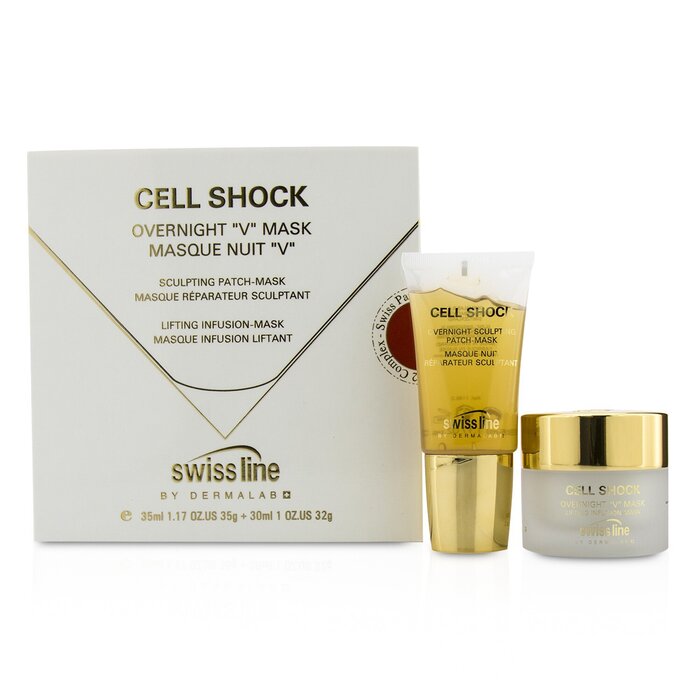 Swissline Cell Shock Overnight &quot;V&quot; Mask: Sculpting Patch-Mask 35 ml + Lifting Infusion-Mask 30 ml 2pcsProduct Thumbnail