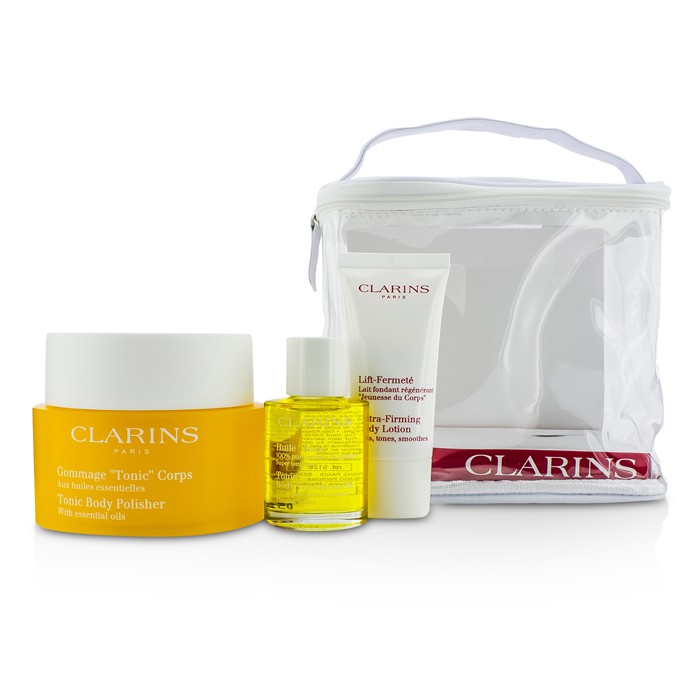 Clarins Body Care Set: Tonic Body Polisher 250g + Tonic Body Treatment Oil 30ml + Body Lotion 30ml 3pcsProduct Thumbnail