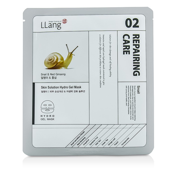 Llang (ラン) LLang Skin Solution Hydro Gel Mask - Snail & Red Ginseng (02 Repairing Care) 5x25g/0.9ozProduct Thumbnail