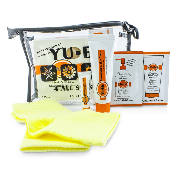 Yu-Be Heel & Elbow Repair Kit: Moisturizing Sock 1 pair + Skin Cream 31ml & 3ml + Foaming Skin Polish 4ml + Body Lotion 5ml 5pcs+1bagProduct Thumbnail