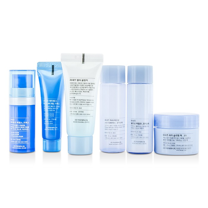 Laneige Cosmetic Bag Set: Cleanser20ml + Skin Refiner25ml + Emulsion25ml + Bank Essence10ml + Moisture Cream10ml + Sleep Pack15ml 6pcs+1bagProduct Thumbnail