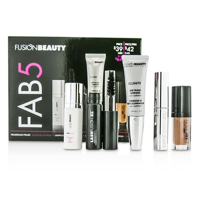 フュージョンビューティー Fusion Beauty Fusion Beauty Fab5 Set: 1x Primer, 1x Mascara, 1x Lip Plump, 1x Lip Gloss, 1x Lip Luminizer 5pcsProduct Thumbnail