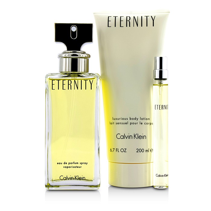 Calvin Klein Eternity Kazeta: parfumovaná voda s rozprašovačom 100ml/3.4oz + telové mlieko 200ml/6.7oz + parfumovaná voda 10ml/0.33oz 3pcsProduct Thumbnail