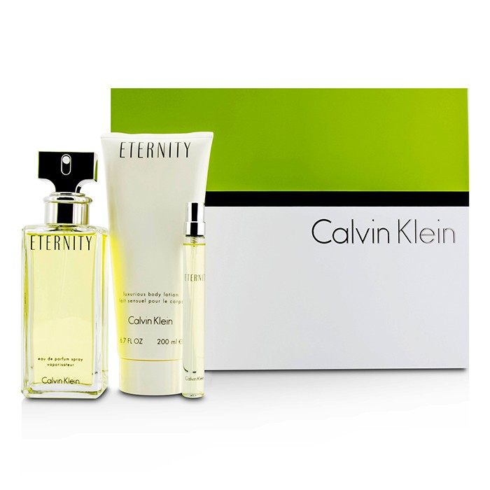 Calvin Klein Eternity szett: Eau De Parfüm spray 100ml/3.4oz + testápoló lotion 200ml/6.7oz + Eau De Parfüm 10ml/0.33oz 3pcsProduct Thumbnail