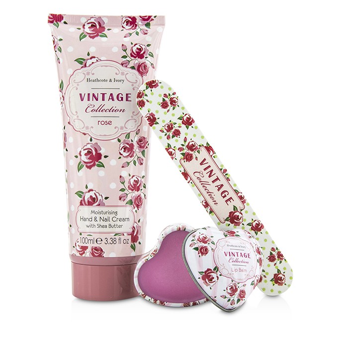 Heathcote & Ivory Vintage Rose Handbag Beauty Treats: Hand Cream 100ml + Lip Balm 14g + Nail File 3pcsProduct Thumbnail
