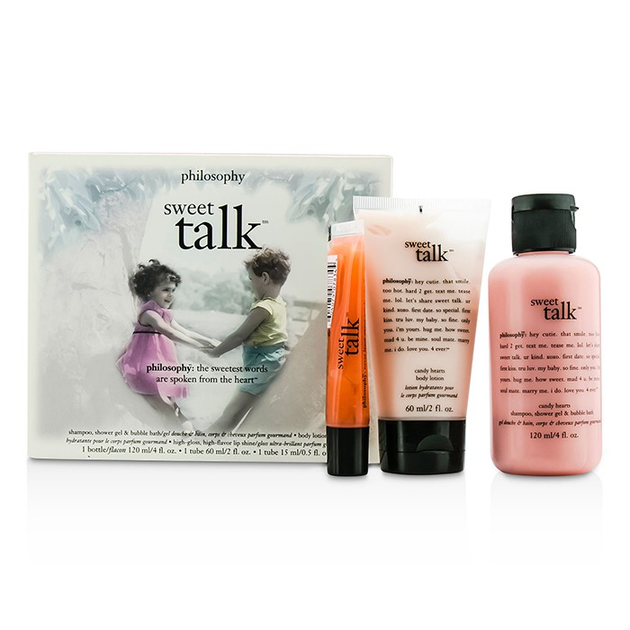 Philosophy Sweet Talk Travel Set: Shampoo, Shower Gel & Bubble Bath 120ml + Body Lotion 60ml + Lip Shine 15ml 3pcsProduct Thumbnail
