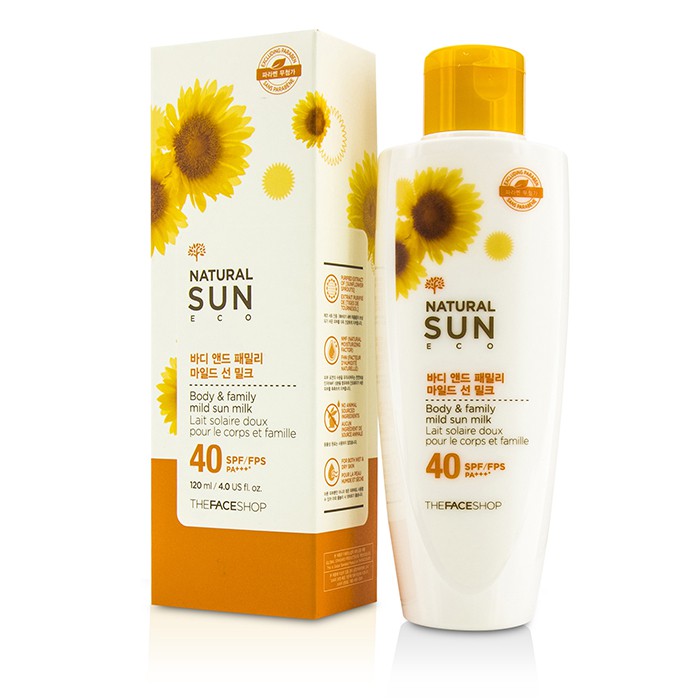 The Face Shop Natural Sun Eco Body & Family Mild Sun Milk SPF 40 120ml/4ozProduct Thumbnail