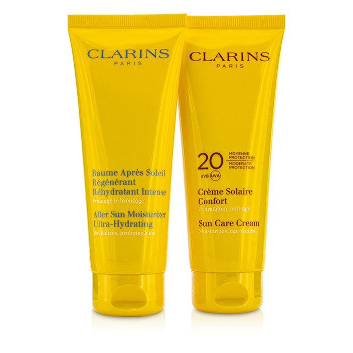Clarins Smart Sun Essential Kit: Sun Care Cream 20 UVA/UVB 100ml + After Sun Moisturizer 100ml 2pcsProduct Thumbnail