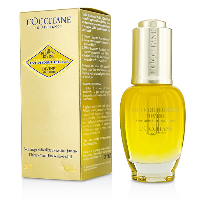 L'Occitane Immortelle Divine Youth Oil - Ultimate Youth Face & Decollete Oil - שמן נעורים אימורטל דיווין לפנים ולמחשוף 30ml/1ozProduct Thumbnail