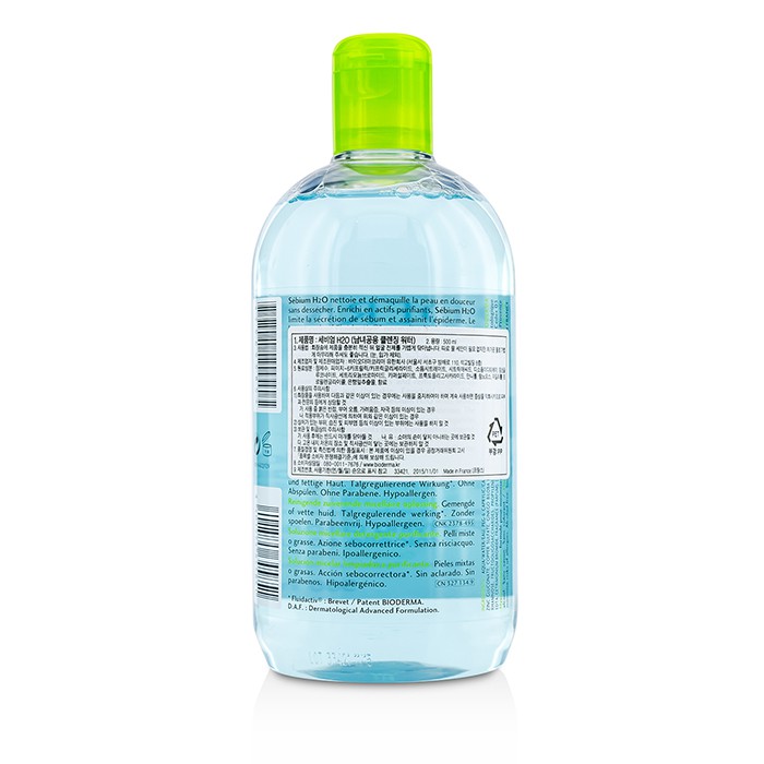 Bioderma Sebium H2O Purifying Cleansing Micelle Solution - For Combination/Oily Skin (Exp Date: 11/2015) 500ml/16.7ozProduct Thumbnail