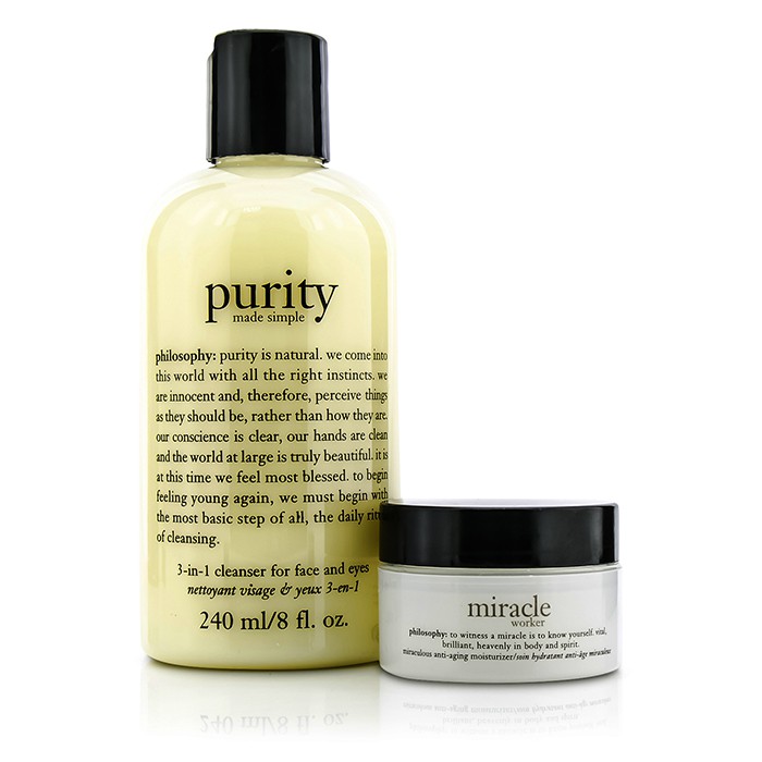 Philosophy Pure & Wrinkle Free Set: Purity 3-In-1 Cleanser 240ml/8oz + Miracle Worker Moisturizer 15ml/0.5oz 2pcsProduct Thumbnail