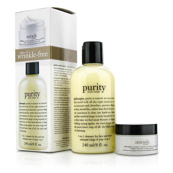 Philosophy Pure & Wrinkle Free Set: Purity 3-In-1 Cleanser 240ml/8oz + Miracle Worker Moisturizer 15ml/0.5oz 2pcsProduct Thumbnail