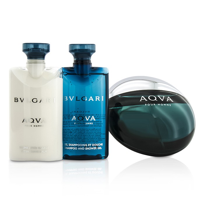Bvlgari Aqva Pour Homme Coffret: Eau De Toilette Spray 100ml/3.4oz + After Shave Balm 75ml/2.5oz + Shampoo & Shower Gel 75ml/2.5oz + Bag 3pcs+1bagProduct Thumbnail