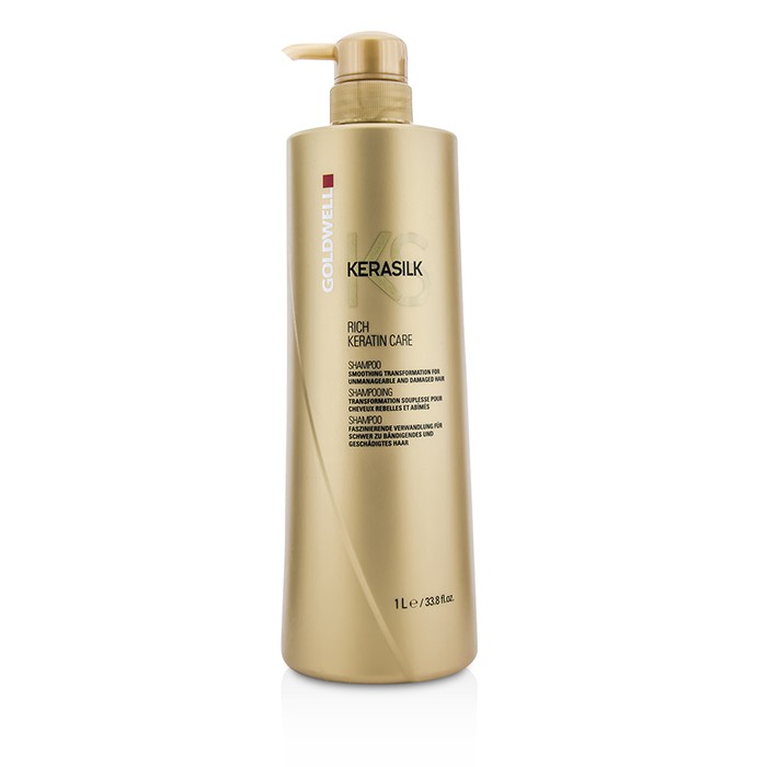 Goldwell Kerasilk Rich Keratin Care Shampoo - Smoothing Transformation (For Unmanageable and Damaged Hair) 1000ml/33.8ozProduct Thumbnail