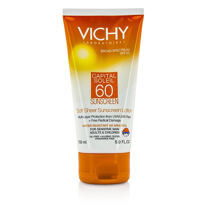 Vichy โลชั่นทาผิวหน้าและผิวกาย Capital Soleil Soft Sheer Sunscreen Lotion For Face & Body SPF 60 150ml/5ozProduct Thumbnail