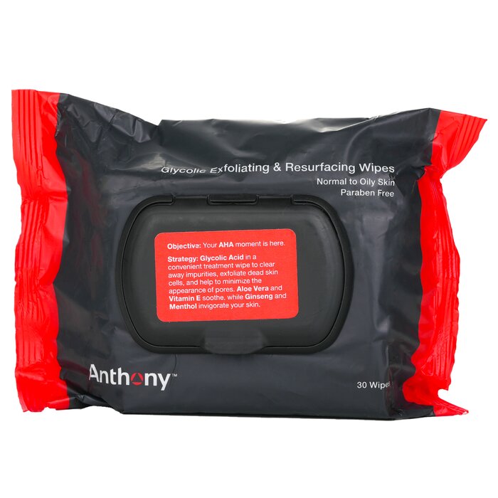 Anthony Logistics For Men Glycolic Exfoliating & Resurfacing Wipes - Tissue Pembersih Muka 30wipesProduct Thumbnail