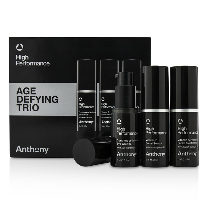 앤서니 Anthony High Performance Age Defying Trio: Facial Treatment 15ml + Facial Serum 15ml + Eye Cream 15ml 3pcsProduct Thumbnail