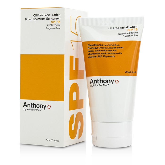 앤서니 Anthony Logistics For Men Oil Free Facial Lotion SPF 15 (Normal To Oily Skin) (Exp: 02/2016) 70g/2.5ozProduct Thumbnail