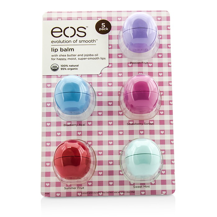 EOS Evolution of Smooth Lip Balm Set (Strawberry Sorbet, Blueberry Acai, Passion Fruit, Summer Fruit, Sweet Mint) 5x7g/0.25ozProduct Thumbnail