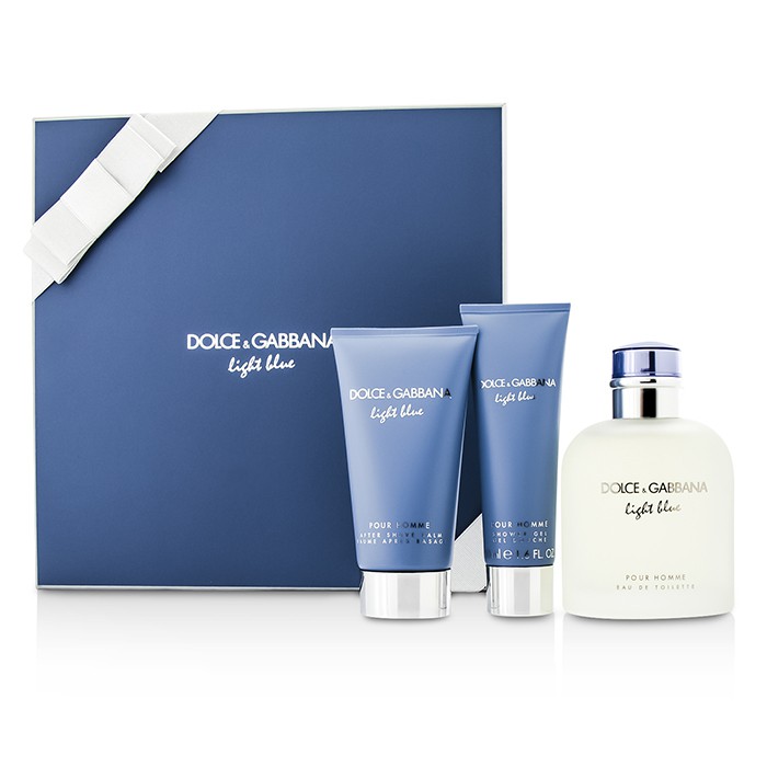 Dolce & Gabbana ชุด Homme Light Blue Coffret: สเปรย์น้ำหอม EDT 125ml/4.2oz + บาล์มหลังการโกน After Shave Balm 75ml/2.5oz + เจลอาบน้ำ Shower Gel 50ml/1.6o 3pcsProduct Thumbnail