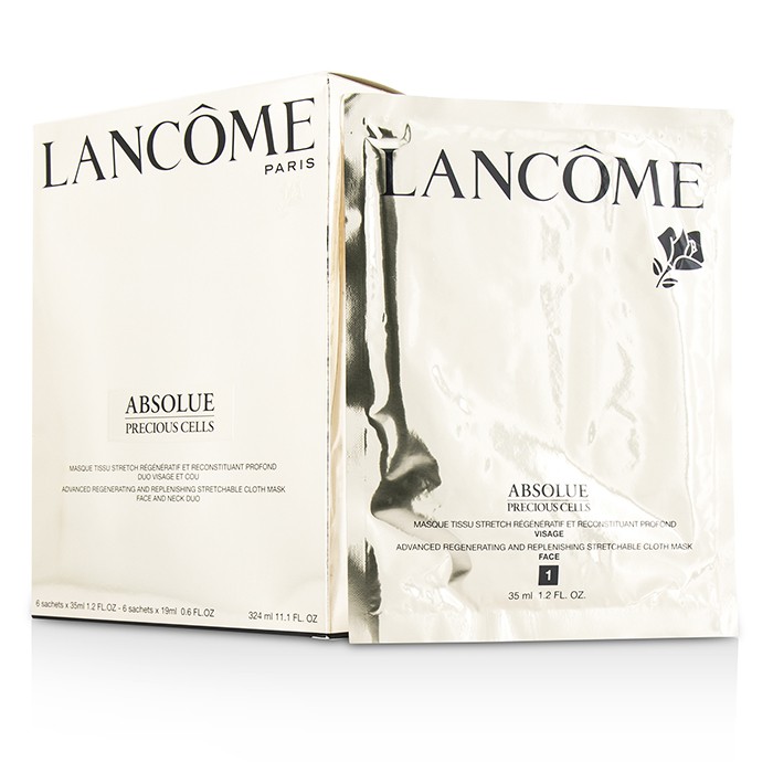 Lancome Absolue Precious Cells Advanced Regenerating & Replenishing Stretchable Cloth Mask Face & Neck Duo 6x2sachetsProduct Thumbnail