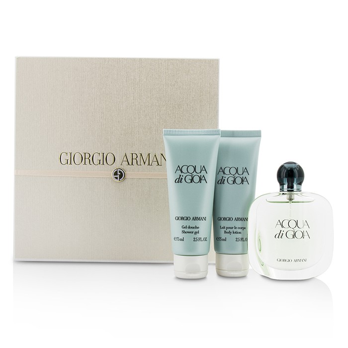 조르지오아르마니 Giorgio Armani Acqua Di Gioia Coffret: Eau De Parfum Spray 50ml/1.7oz + Body Lotion 75ml/2.5oz + Shower Gel 75ml/2.5oz (Pink Box) 3pcsProduct Thumbnail
