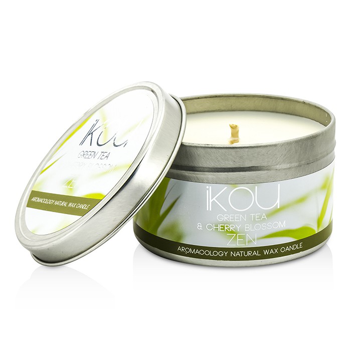 iKOU Eco-Luxury Aromacology Lumânare Ceară Naturală Cutie Metalică - Zen (Green Tea & Cherry Blossom) 230g/8ozProduct Thumbnail