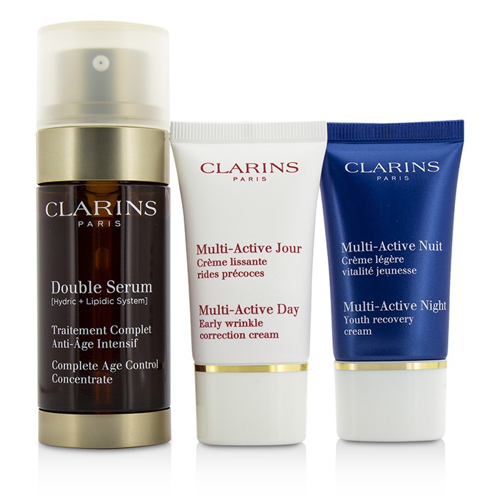 クラランス Clarins Multi-Active Skin Boosters: Double Serum 30ml + Day Cream 15ml + Night Cream 15ml 3pcsProduct Thumbnail
