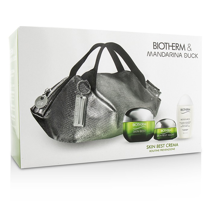 Biotherm مجموعة Skin Best X Mandarina Duck: كريم SPF15 للبشرة العادية/المختلطة 50مل + كريم ليلي 15مل + Biosource ماء منظف 30مل + حقيبة يد 3pcs+1bagProduct Thumbnail