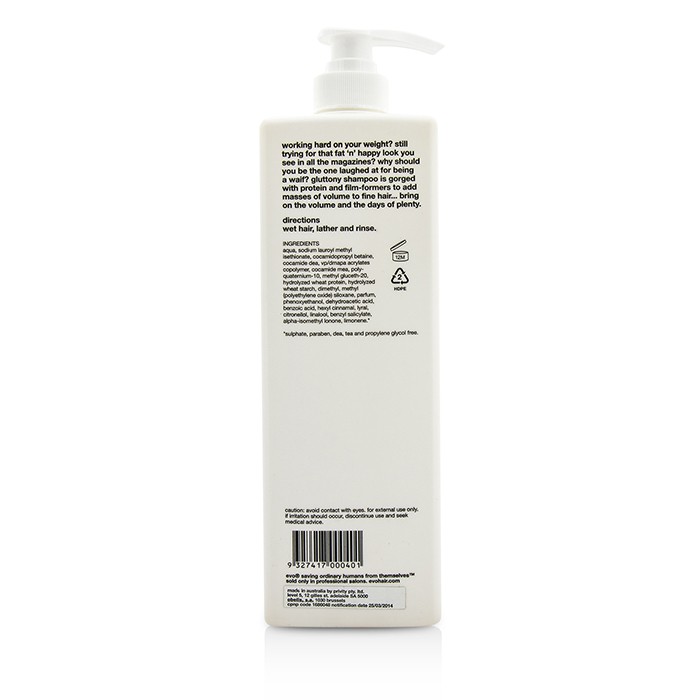 Evo Gluttony Shampoo (For All Hair Types, Especially Fine Hair) 1000ml/33.8ozProduct Thumbnail