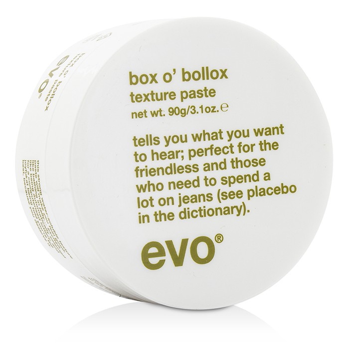 Evo A texture paste for all hair types Water soluble, lightweight & non-greasy Gives strong hold & separation for effective styling Delivers matte finish Ideal for short, textured haircuts 90g/3.1ozProduct Thumbnail