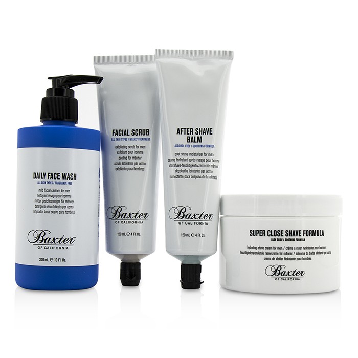 Baxter Of California Shaver's Skincare Kit: Daily Face Wash 300ml +Shave Formula 240ml + Facial Scrub 120ml + After Shave Balm 120ml 4pcsProduct Thumbnail