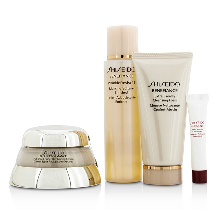Shiseido مجموعة Bio Performance: كريم مجدد فائق 50مل + رغوة منظفة 50مل + كريم غني منعم 75مل مركز 5مل 4pcsProduct Thumbnail