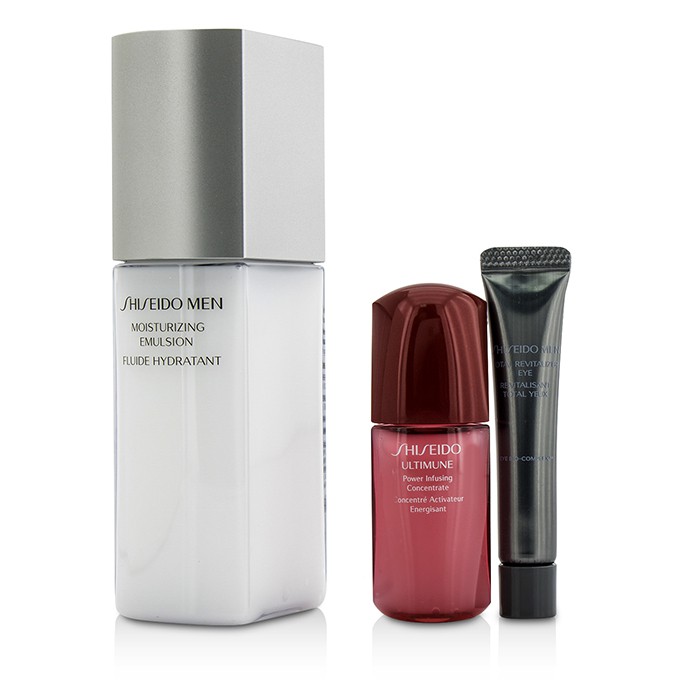 Shiseido Men Комплект: Men Овлажняваща Емулсия 100мл + Концентрат 10мл + Men Total Revitalizer Грижа за Очи 5мл 3pcsProduct Thumbnail