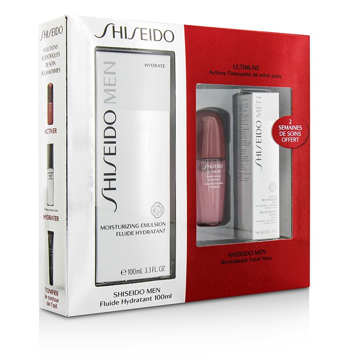 Shiseido ชุด Men Set: อิมัลชั่น Men Moisturizing Emulsion 100ml/3.3oz + Concentrate 10ml/0.34oz + บำรุงตา Men Total Revitalizer Eye 5ml/0.17oz 3pcsProduct Thumbnail