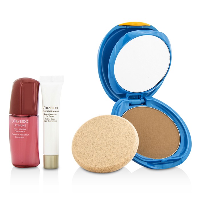 Shiseido ชุด UV Protective Powder Coffert: 1xUltimune Concentrate, 1xครีมทาตา Bio Performance EyeCream, 1x คอมแพ็ครองพื้น Compact Foundation 3pcsProduct Thumbnail