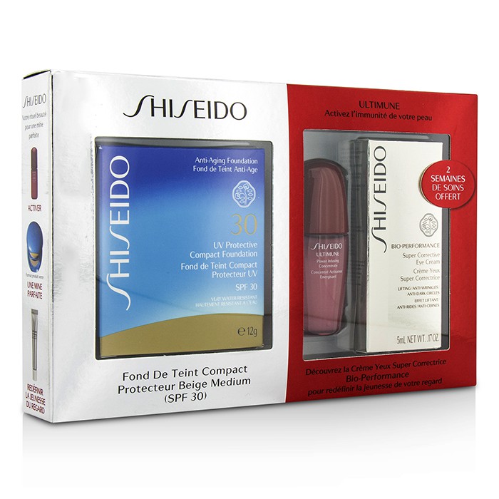 资生堂 Shiseido 抗UV防晒粉饼套装: 1x红妍肌活精华露, 1x高机能眼霜, 1x 抗UV防晒粉饼 3件Product Thumbnail