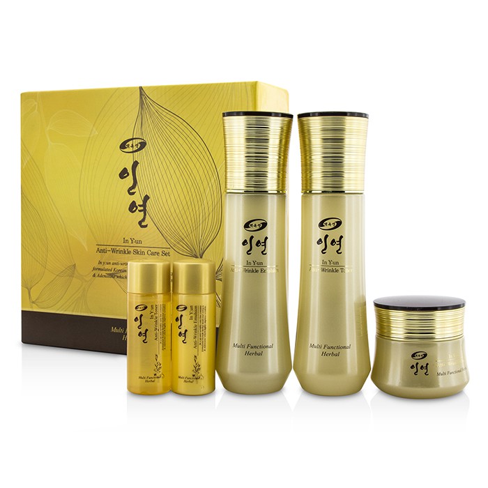 In Y:un Multi Functional Herbal Anti-Wrinkle Gift Set: Toner 120ml + Emulsion 120ml + Cream 50g...... 5pcsProduct Thumbnail