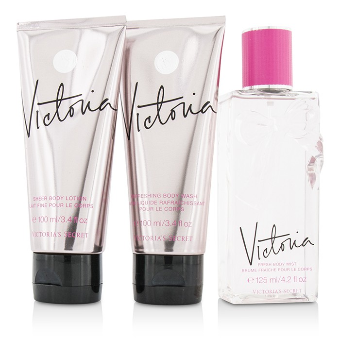 Victoria's Secret Victoria Coffret: Body Mist 125ml/4.2oz + Body Lotion 100ml/3.4oz + Body Wash 100ml/3.4oz + Pouch 3pcs+1pouchProduct Thumbnail