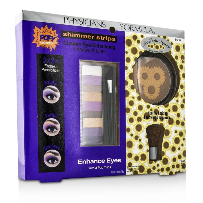 Physicians Formula Makeup Set 8660: 1x Shimmer Strips Eye Enhancing Shadow, 1x Bontanical Bronzer, 1x Applicator 3pcsProduct Thumbnail