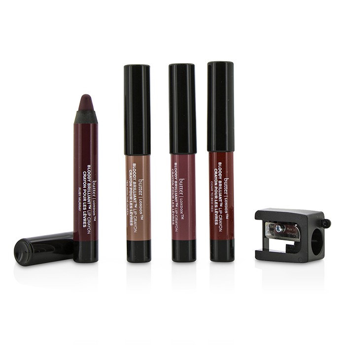 Butter London Polished Pout Bloody Brilliant Lip Crayon Collection With Sharpener 4x 2.5g/0.08ozProduct Thumbnail