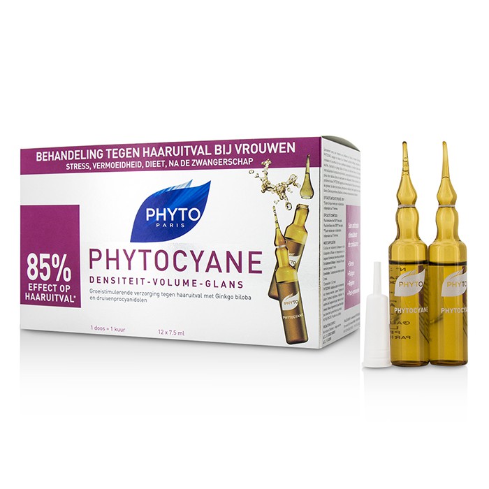Phyto ทรีทเม้นต์ Phytocyane Growth Stimulating Anti-Thinning Hair Treatment (สำหรับผมหนา - Women) 12x7.5ml/0.25ozProduct Thumbnail
