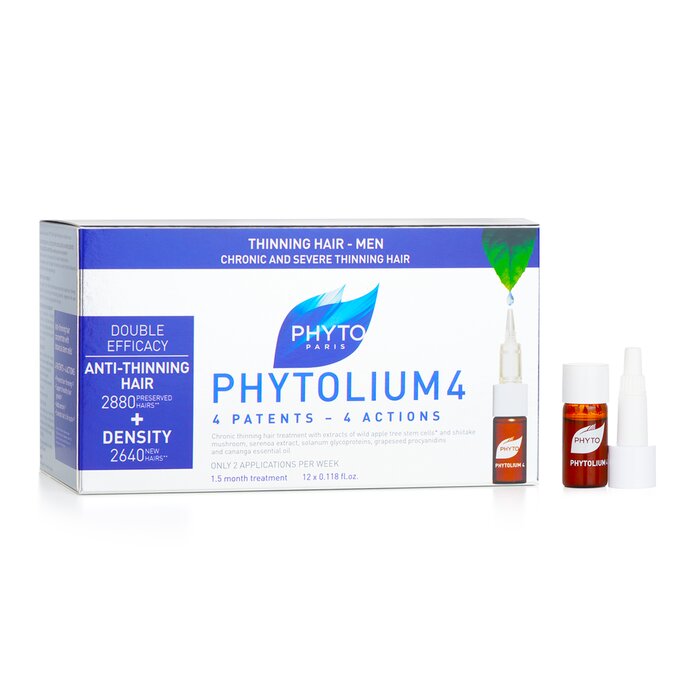 Phyto Phytolium 4 Concentrat Anti-Subțiere Cronică și Severă pentru Păr (Pentru Păr Subțiat - Bărbați) 12x3.5ml/0.118oProduct Thumbnail