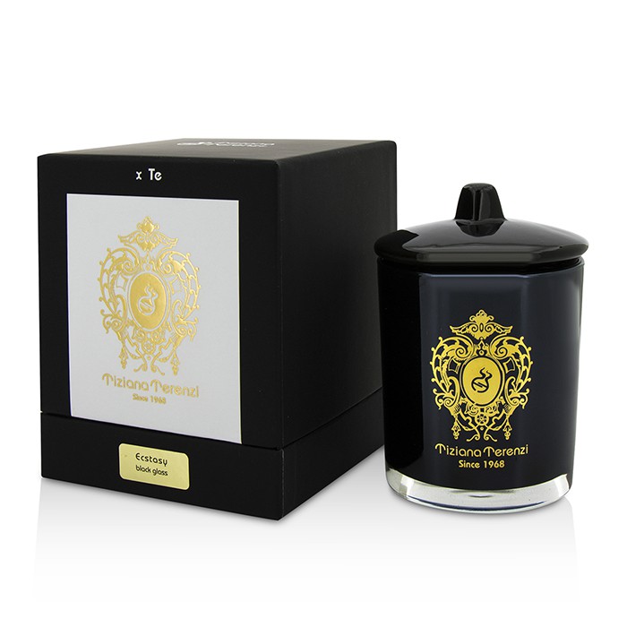 Tiziana Terenzi Glass Candle with Gold Decoration & Wooden Wick - Ecstasy (Black Glass) 170g/6ozProduct Thumbnail